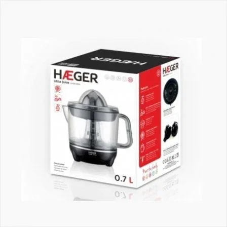 Haeger Little Juice Exprimidor con movimiento bidireccional, 2 conos, capacidad 0.7 litros
